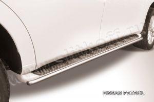 Окантовка штатных подножек диам.42мм, нержавейка (возможен заказ сталь с черным покрытием -60%), для авто Nissan Patrol Y62 2010-